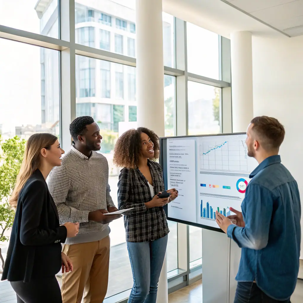 Data analytics dashboard and operational performance charts illustration